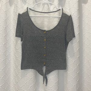 Charlotte Russe gray top with lace back